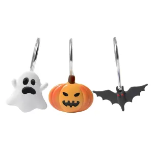 12 Piece Halloween Shower Hook (4 Ghosts, 4 Pumpkins & 4 Bats)