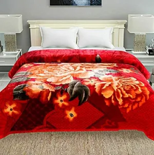 Bezzilish Home Cotton Mink Silk Touch Double Bed Ply Blanket for Heavy Winters (Multicolor, King Size)