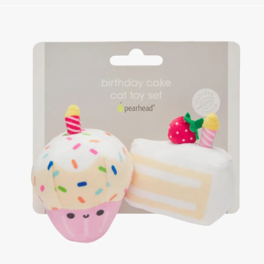 Birthday Cake Cat Toy Set