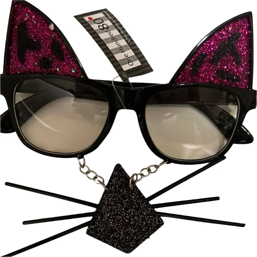 Cat sequin glasses with nose