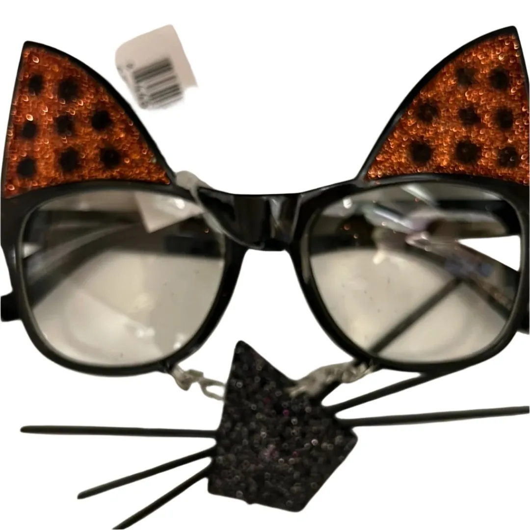 Cat sequin glasses with nose