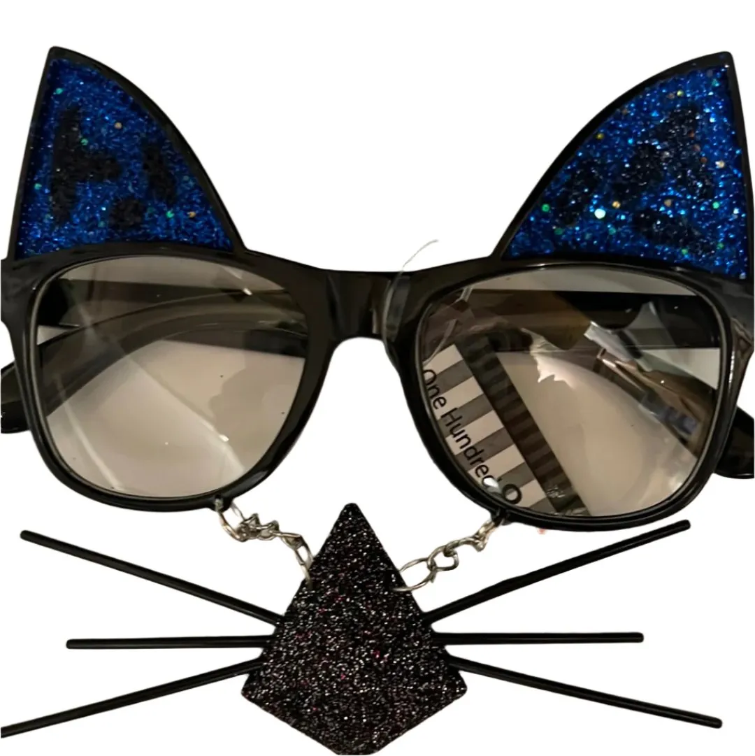 Cat sequin glasses with nose