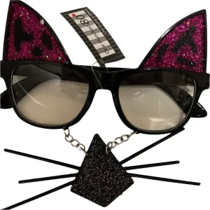 Cat sequin glasses with nose