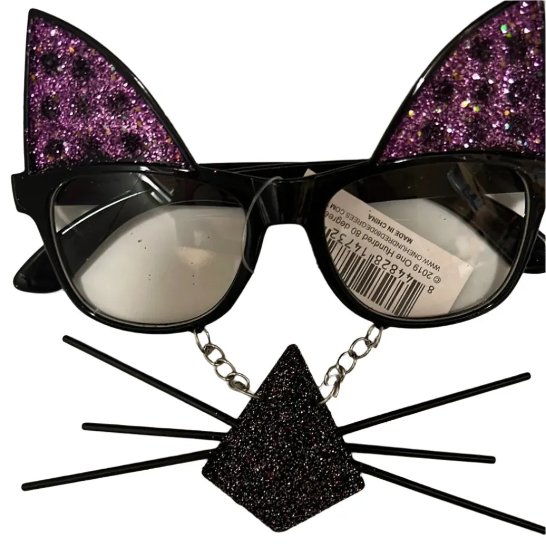 Cat sequin glasses with nose