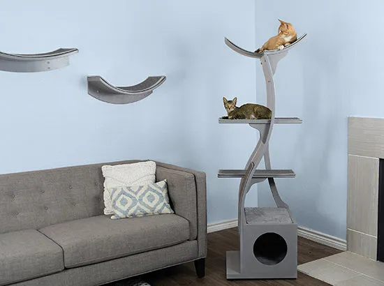 Cat Tree Lotus™  - Styled for the Design Conscious Cat Lover's Cat - SMOKE