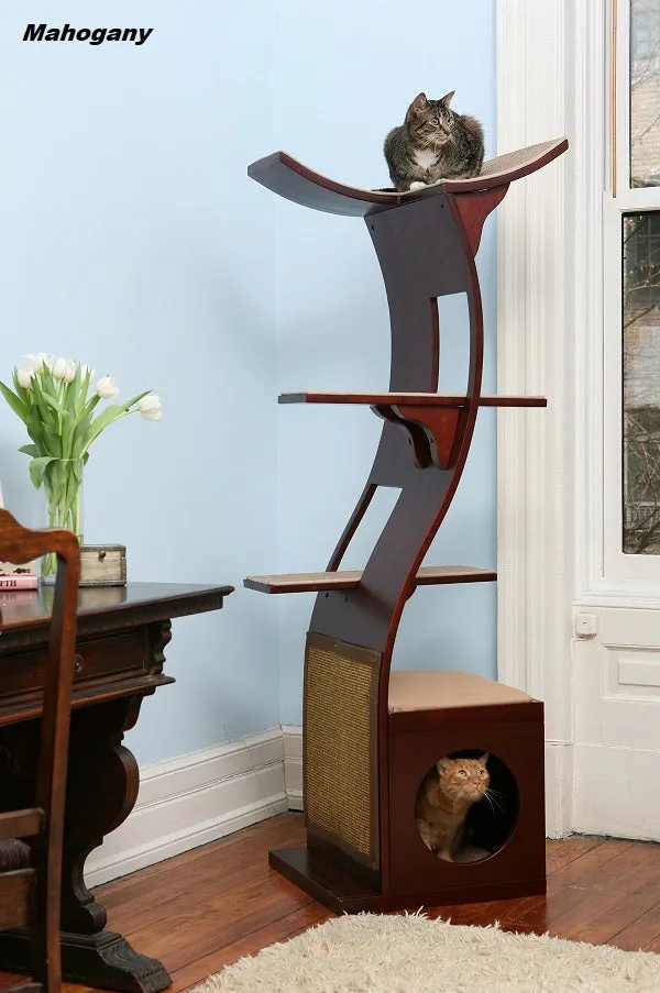 Cat Tree Lotus™  - Styled for the Design Conscious Cat Lover's Cat - SMOKE