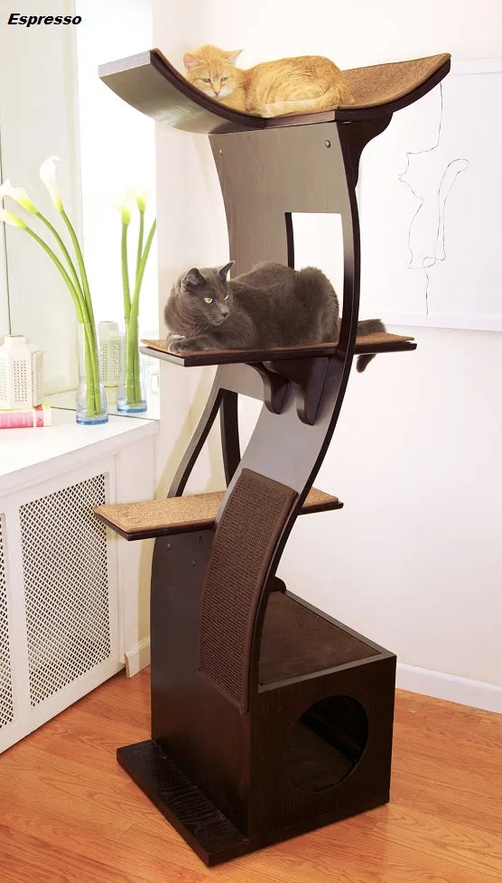Cat Tree Lotus™  - Styled for the Design Conscious Cat Lover's Cat - SMOKE