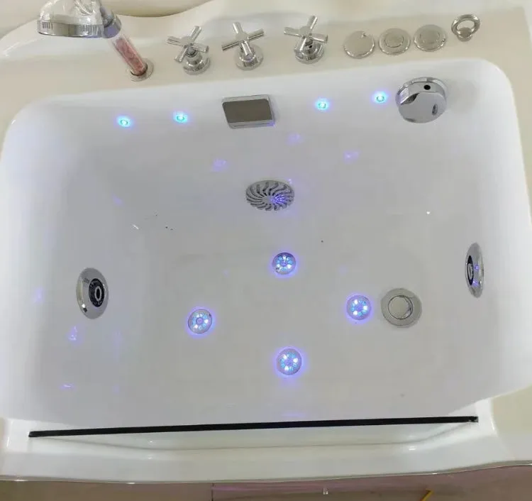 Dog Bath Tub Dual Function Spa Hydro Bath 130cm 4 Colours Feature LED Floor/Wall Lights