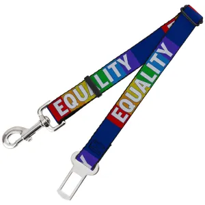 Dog Safety Seatbelt for Cars - EQUALITY Blocks Rainbow/Blue/White