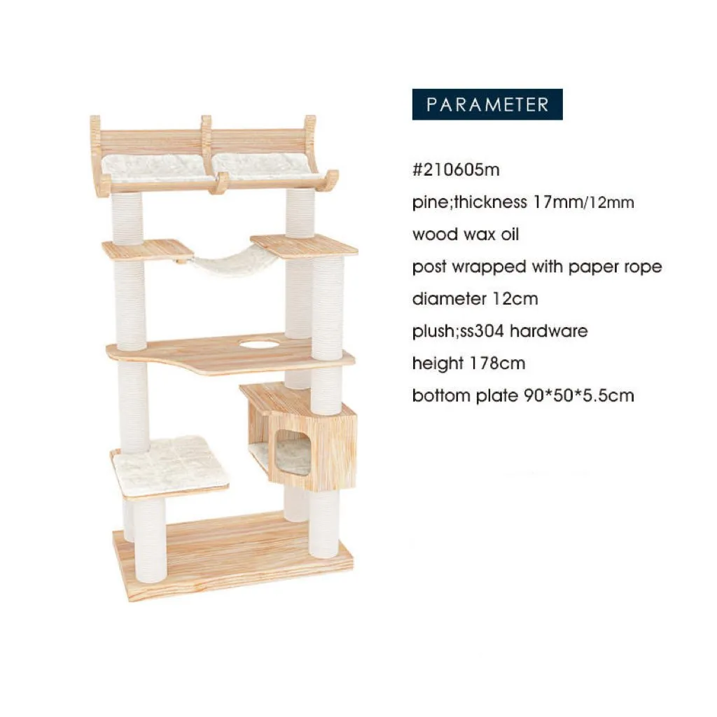HONEYPOT CAT Solid Wood Cat Tree 210605m