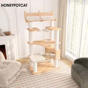 HONEYPOT CAT Solid Wood Cat Tree 210605m