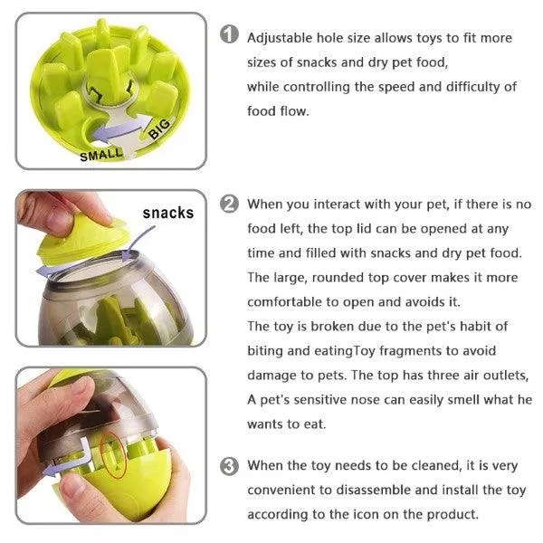 Interactive Treat Dispensing Dog Bowl Toy