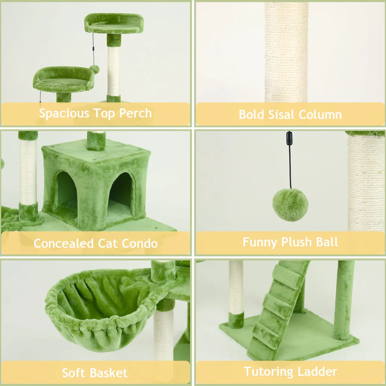 KZLAA 54in Cat Tree Cat Tower Condo Furniture Scratch Post