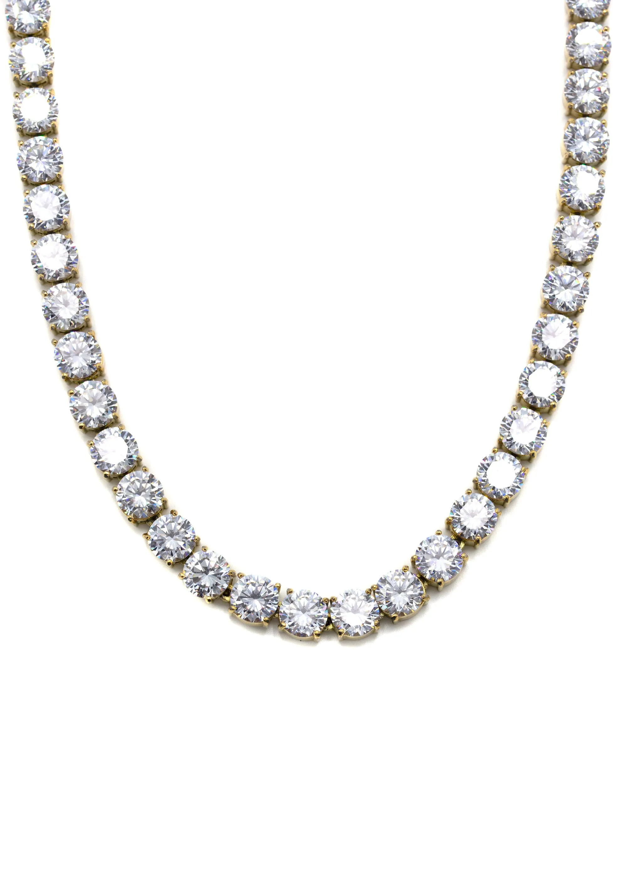 Lab Grown Diamond Tennis Chain / Necklace  - 14K Yellow Gold