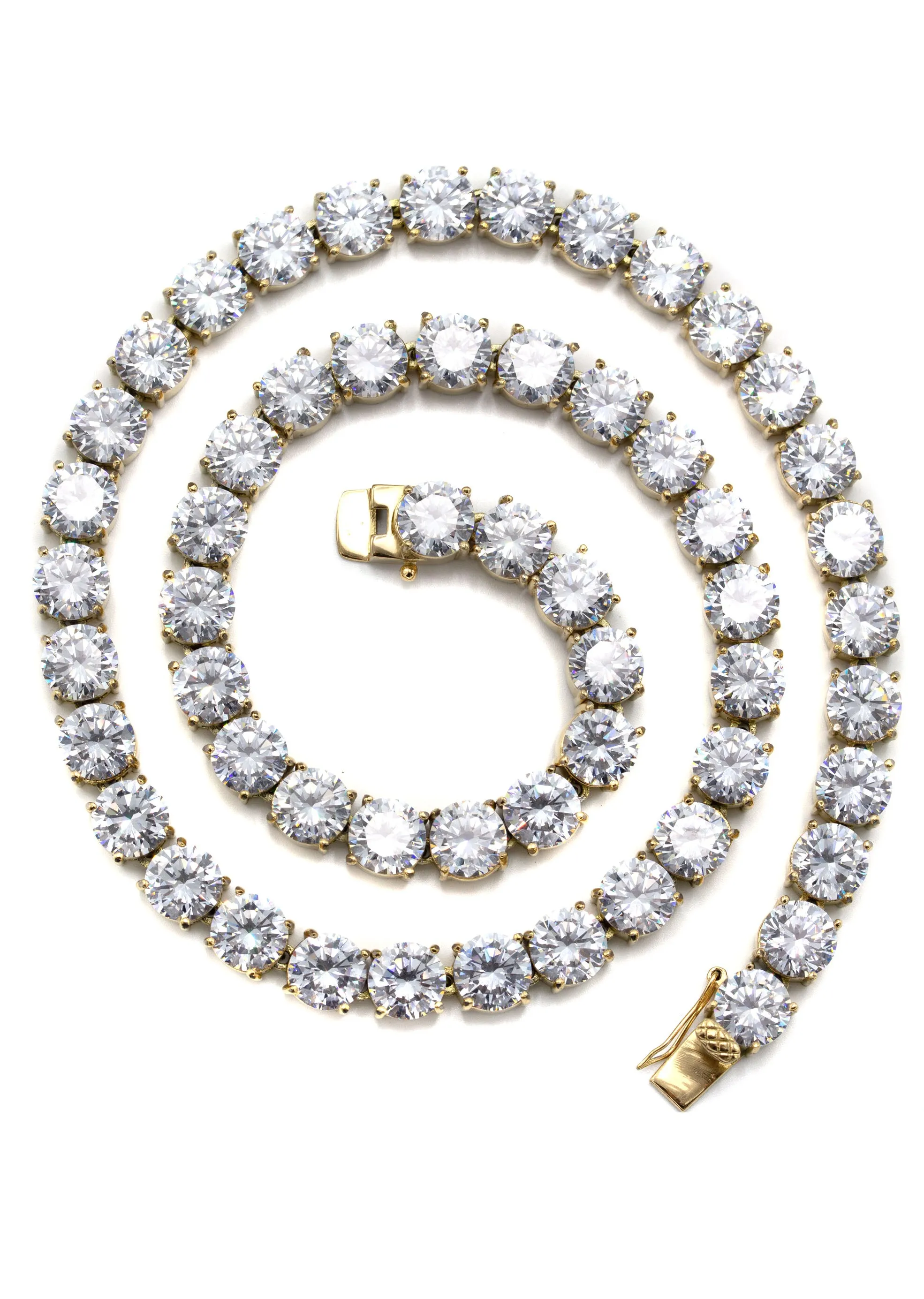 Lab Grown Diamond Tennis Chain / Necklace  - 14K Yellow Gold