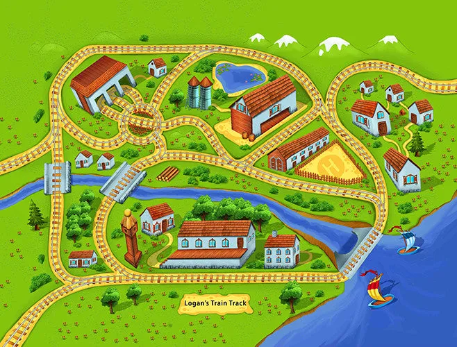 Medium Train Play Blanket