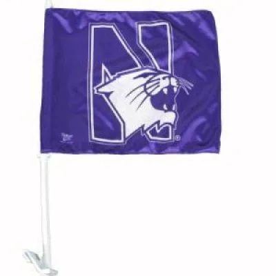 Northwestern Wildcats N-Cat Purple Automobile Window Flag