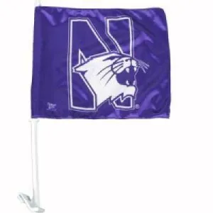 Northwestern Wildcats N-Cat Purple Automobile Window Flag