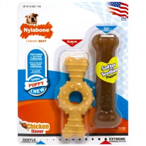 Nylabone Puppy Ring & Bone Twin Pack