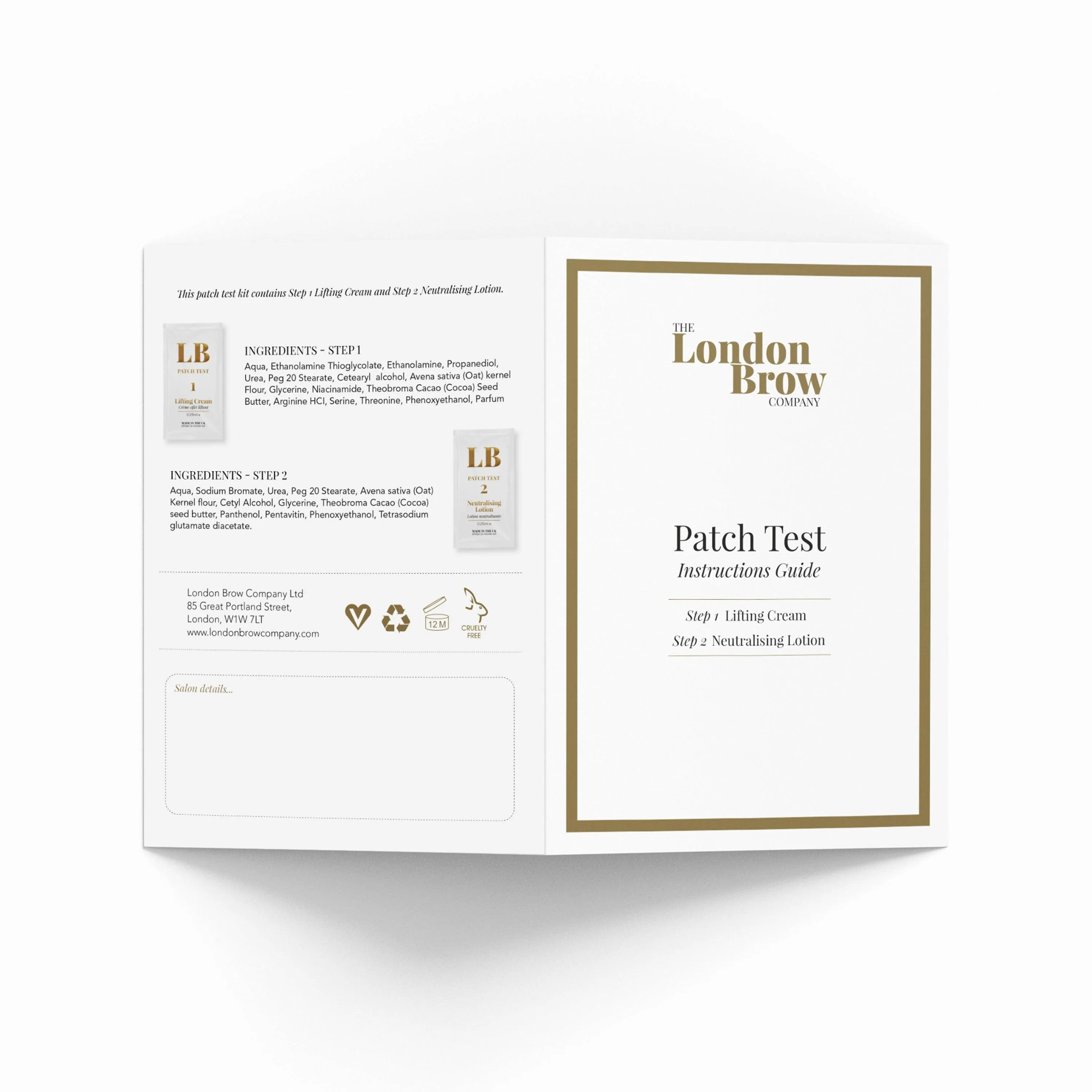 Patch Test Sachets With Client Patch Test Cards - Brow Lamination