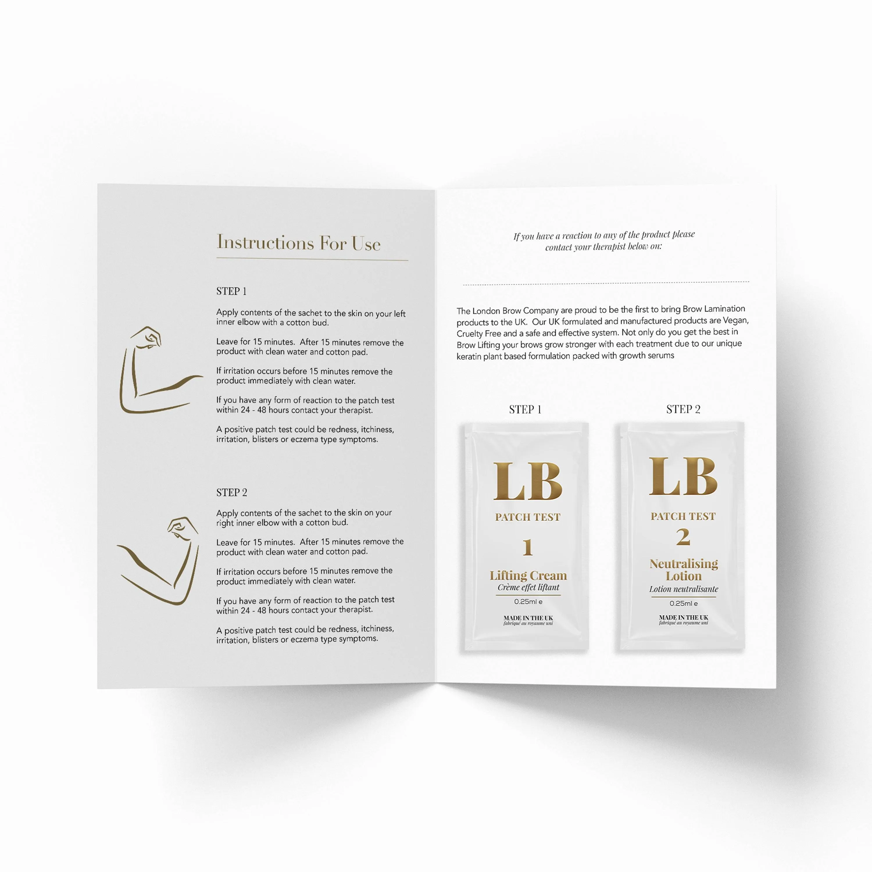 Patch Test Sachets With Client Patch Test Cards - Brow Lamination