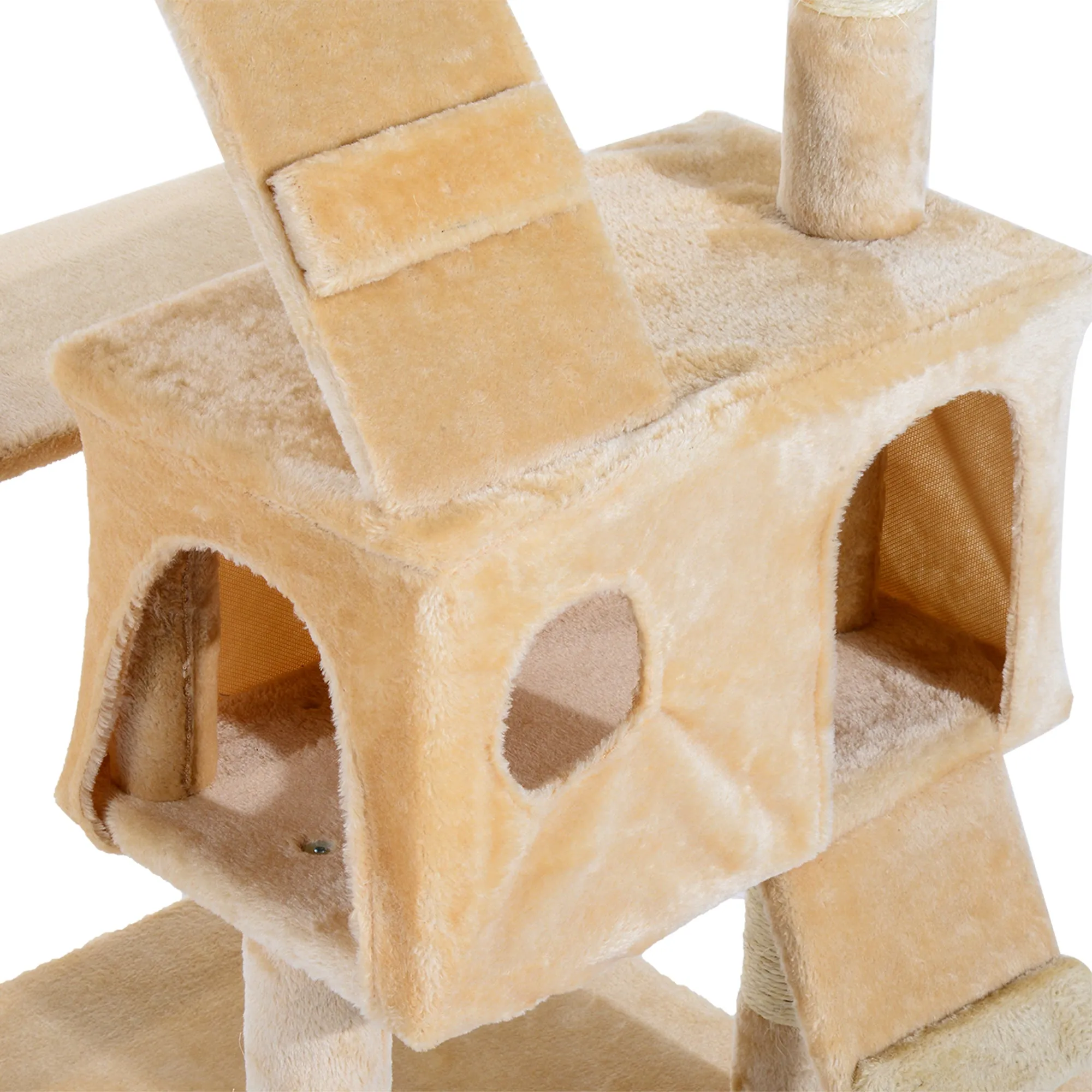 PawHut Cat Tree Scratcher Activity Centre, Condo Scratching Post Toy Bed