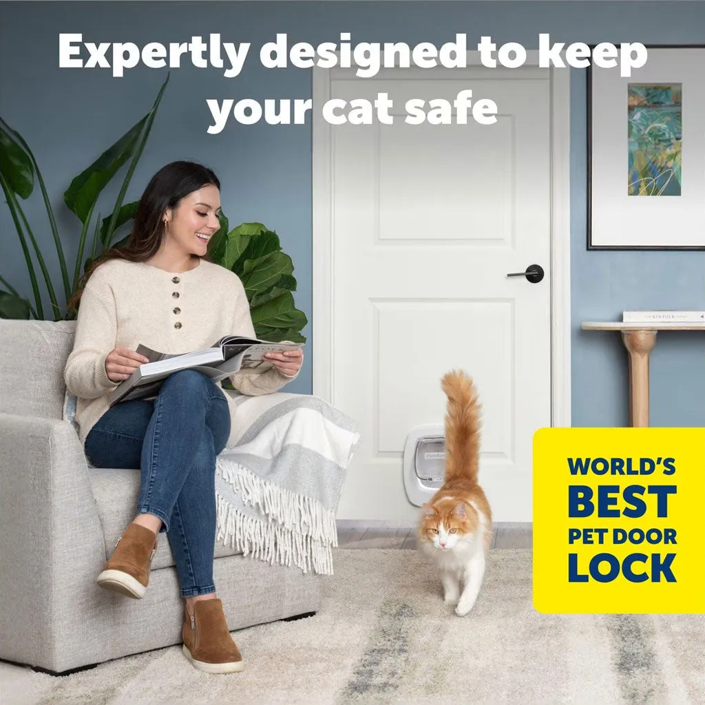 PetSafe 4-Way Locking Plastic Big Cat Door, White
