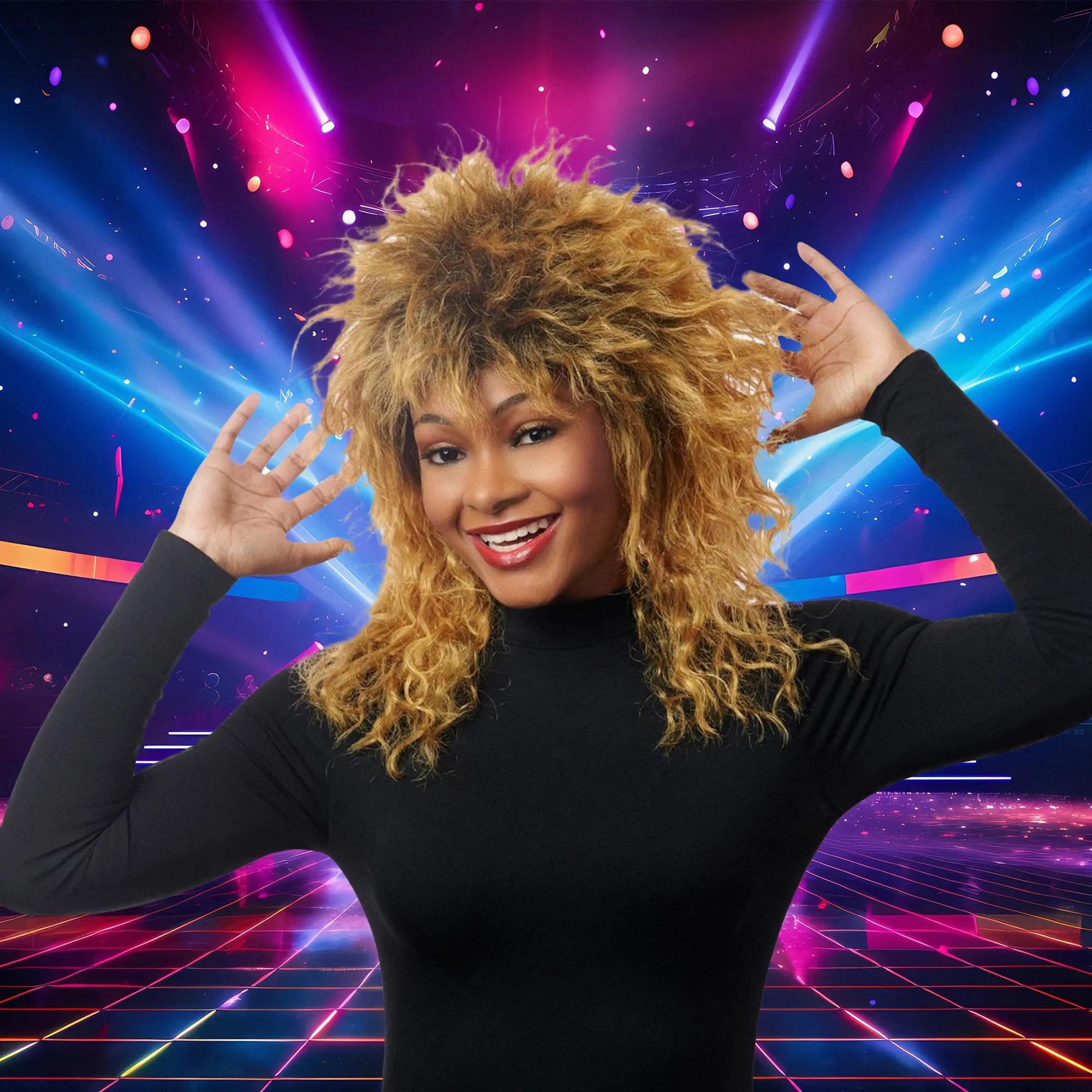 Queen Of Rock Mixed Brown Adult Costume Wig